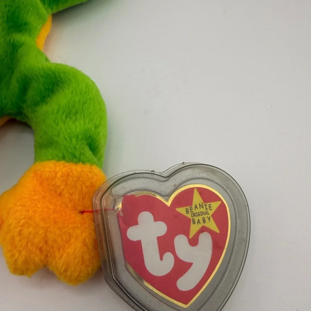 Ty Beanie Babies Smoochy the Frog OS Green Retro Y2K Plush Vintage Toy‎